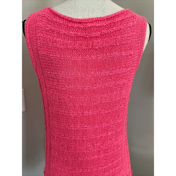 Lilly Pulitzer Sleeveless Sweater Hot Pink With Fringe Size Small - Picture 7 of 9